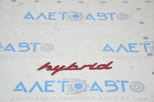 Эмблема надпись 'hybrid' крыло левая Porsche Cayenne 958 11-14 красная, крашеная