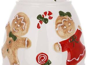 Ємність з кришкою BonaDi Merry Gingerbread для сипучих продуктів 1900 мл Різнокольоровий DP233117