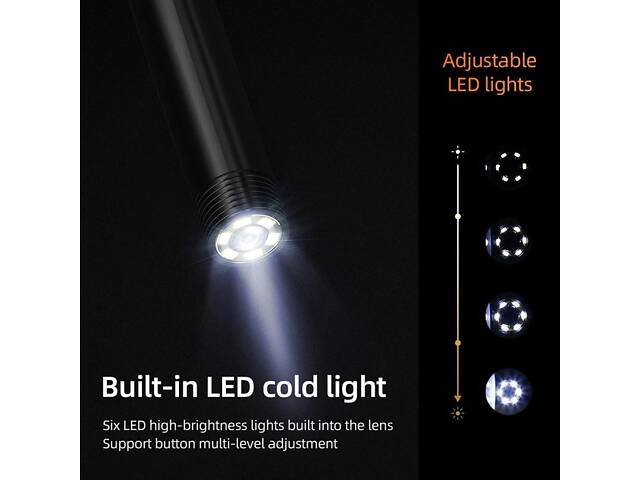 Эндоскоп автомобильный технический с дисплеем 4.3' Inscam 113, 1 камера, 8 мм диаметр, 1 метр - Фото 4