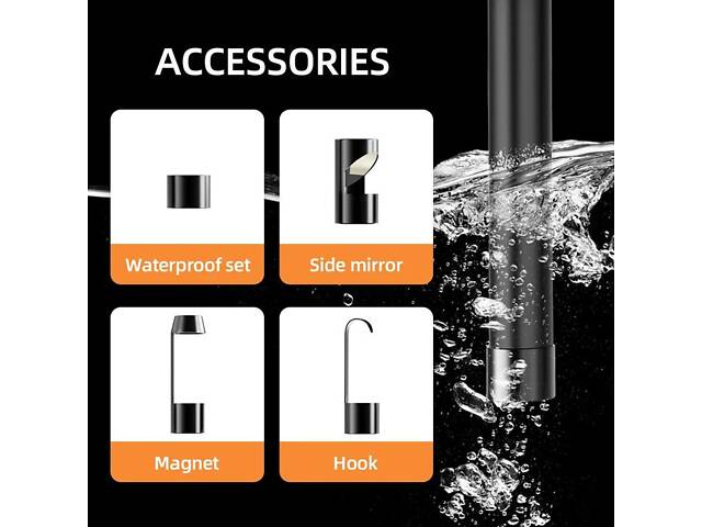 Эндоскоп автомобильный технический с дисплеем 4.3' Inscam 113, 1 камера, 8 мм диаметр, 1 метр - Фото 6