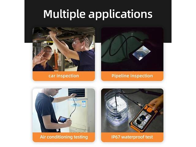 Эндоскоп автомобильный технический с дисплеем 4.3' Inscam 113, 1 камера, 8 мм диаметр, 1 метр - Фото 7