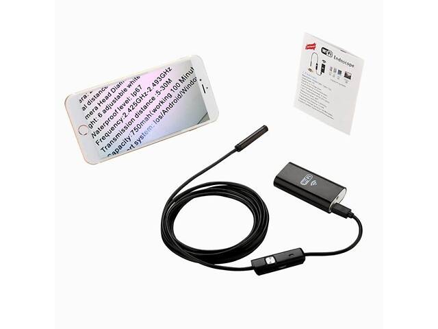 Эндоскоп для смартфона wifi беспроводной Kerui YPC99-1,5 метра, мягкий кабель, 8 мм диаметр - Фото 4