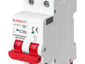 Enext e.mcb.stand.60.2.C10, 2р, 10А, C, 6кА Модульний автоматичний вимикач