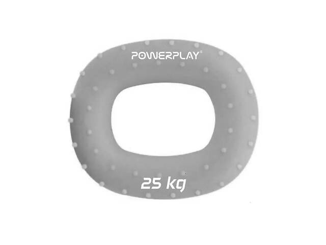 Эспандер кистевой силиконовый PowerPlay PP-4337 Hand Grip Large 25 кг (Серый) - Фото 1