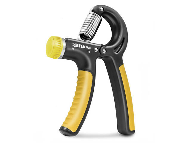 Еспандер кистьовий PowerPlay PP-4323 з регульованим навантаженням 10-40 кг. Strength Grip Чорно-жовтий - Фото 2