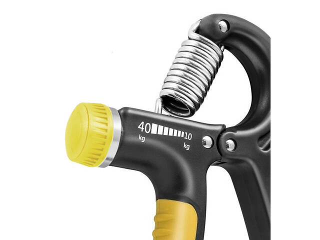 Еспандер кистьовий PowerPlay PP-4323 з регульованим навантаженням 10-40 кг. Strength Grip Чорно-жовтий - Фото 4