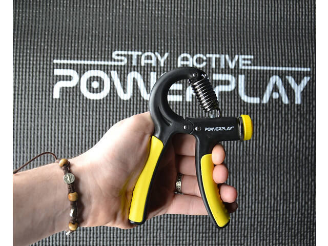 Еспандер кистьовий PowerPlay PP-4323 з регульованим навантаженням 10-40 кг. Strength Grip Чорно-жовтий - Фото 7