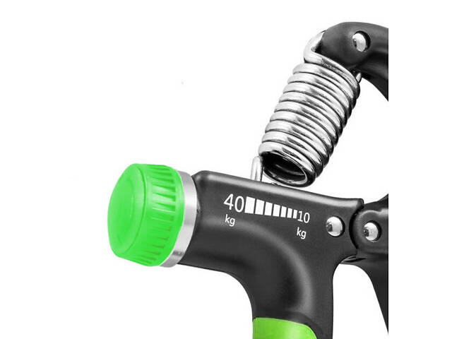 Еспандер кистьовий PowerPlay PP-4323 з регульованим навантаженням 10-40 кг. Strength Grip Чорно-зелений - Фото 3