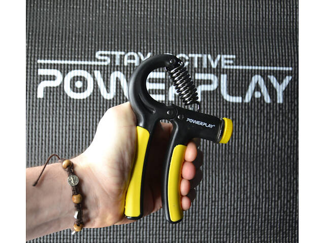 Еспандер кистьовий PowerPlay PP-4323 з регульованим навантаженням 10-40 кг. Strength Grip Чорно-жовтий - Фото 8