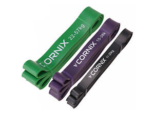 Еспандер-петля Cornix Power Band 11-57 кг (резина для фітнесу та спорту) набір 3 шт XR-0089
