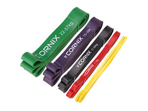 Еспандер-петля Cornix Power Band 2-57 кг (резина для фітнесу та спорту) набір 5 шт XR-0086