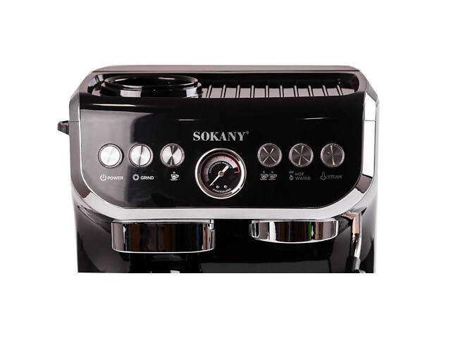 Еспресо-машина Капучинатор із кавомолкою Професійна електрична еспресо-машина Sokany 2 л - Фото 5