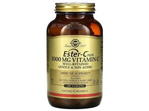 Эстер-С плюс, Ester-C Plus, Solgar, витамин C, 1000 мг, 180 таблеток