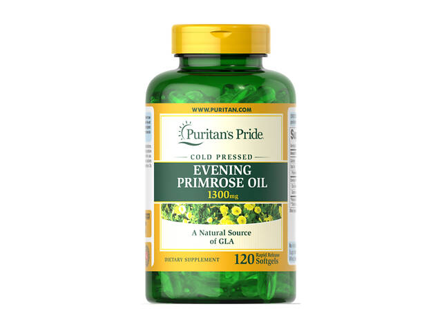 Evening Primrose Oil 1300 mg with GLA - 120 softgels - Фото 1