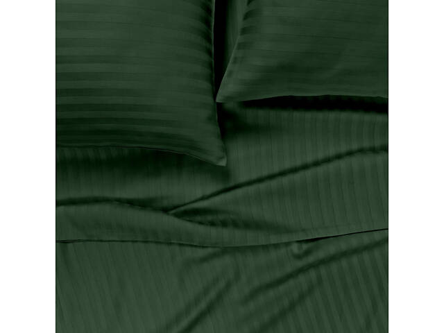 Євро постіль сатин з простирадлом на гумці FOREST Cosas Зелений 200х220 см - Фото 8