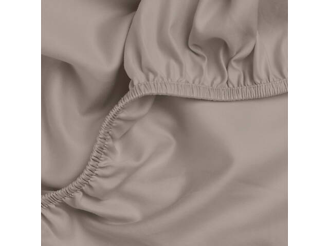 Євро постіль сатин з простирадлом на гумці BRONZE Cosas пісочний 200х220 см - Фото 8