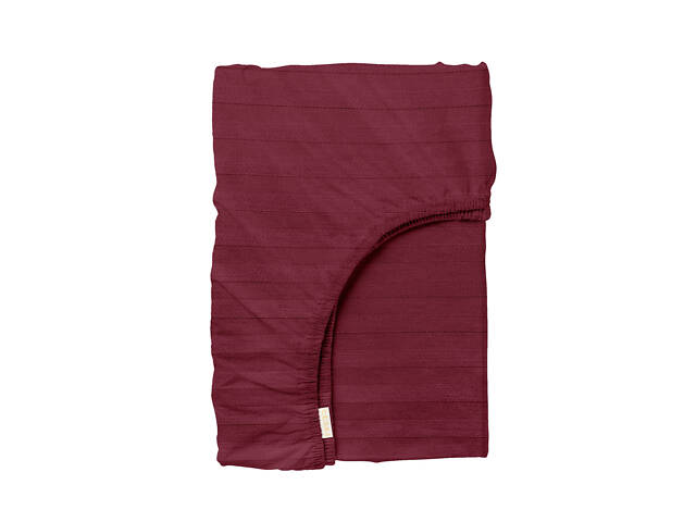 Євро постіль сатин з простирадлом на гумці SANGRIA Cosas Бордовий 200х220 см - Фото 6