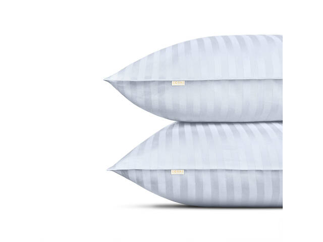 Євро постіль сатин з простирадлом на гумці PORCELAIN Cosas Білий 200х220 см - Фото 4