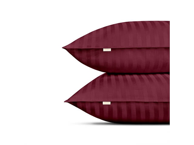 Євро постіль сатин з простирадлом на гумці SANGRIA Cosas Бордовий 200х220 см - Фото 4