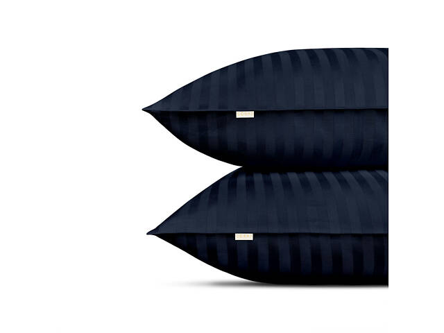 Евро постель сатин с простыней на резинке NAVY Cosas Синий 200х220 см - Фото 4