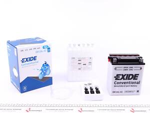 EXIDE EB12AL-A2 Акумуляторна батарея 12Ah/165A (134x80.1x160/+R/B0) (мото) (зберігання заряду)