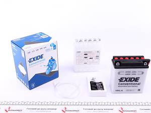 EXIDE EB5L-B Акумуляторна батарея 5Ah/65A (120x60x130/+R/B0) (мото) (сухозаряджень)