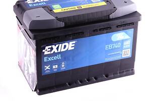 EXIDE EB740 Акумуляторна батарея 74Ah/680A (278x175x190/+R/B13) Excell