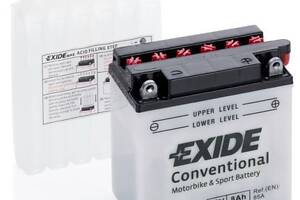 EXIDE EB7L-B Акумуляторна батарея 8Ah/85A (135x75x133/+R/B0) (Conventional) (мото) (заряджання)