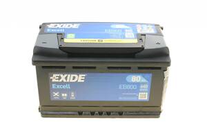 EXIDE EB800 Акумуляторная батарея 80Ah/640A (315x175x190/+R/B13) Excell