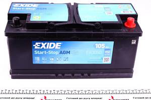 EXIDE EK1050 Аккумуляторная батарея 105Ah/950A (392x175x190/+R/B13) (Start-Stop AGM)