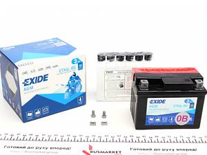 EXIDE ETX4L-BS Акумуляторна батарея 3Ah/50A (113x70x85/+R/B0) (AGM) (мото) (сухозаряджений)