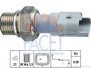 FACET 7.0130. Датчик тиску масла (0,5bar/1 конт./сірий) BERLINGO/JUMPER/DUCATO 1.4-3.0 93- (7.0130) Facet