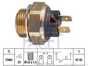 FACET 75111. Датчик включения вентилятора Audi 100/80/ Peugeot 309/405 0.9-2.5 63-01 (7.5111) Facet