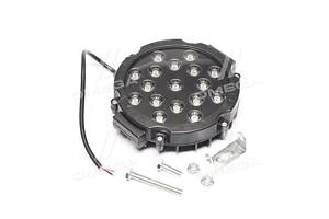 Фара LED кругла 51W (17*3W) 202*160*65мм, широкий промінь 12/24V 6000К (Руслан-Комплект) ФР-135 UA51