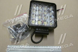 Фара LED квадратная 48W, 16лампx3W, 108*131*58, узкий луч 12/24V 6000K (Руслан-Комплект) ФР-220 UA51