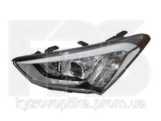 Фара ліва для Hyundai Santa Fe III ( Хюндай Санта Фе) 2012-2016 (Fps) галоген LED біла вставка