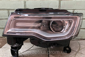 Фара левая для Jeep Grand Cherokee 2013- (Depo) ХРОМ. XENON + LED EUR