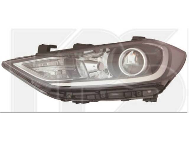 Фара передняя левая электро. белая вставка HB3/H7/PY21W + LED HYUNDAI ELANTRA 16-18 (AD) - Фото 1