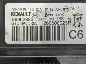 Фара передняя левая Renault Scenic 3, 2009-2013, 260600023R, 89902926