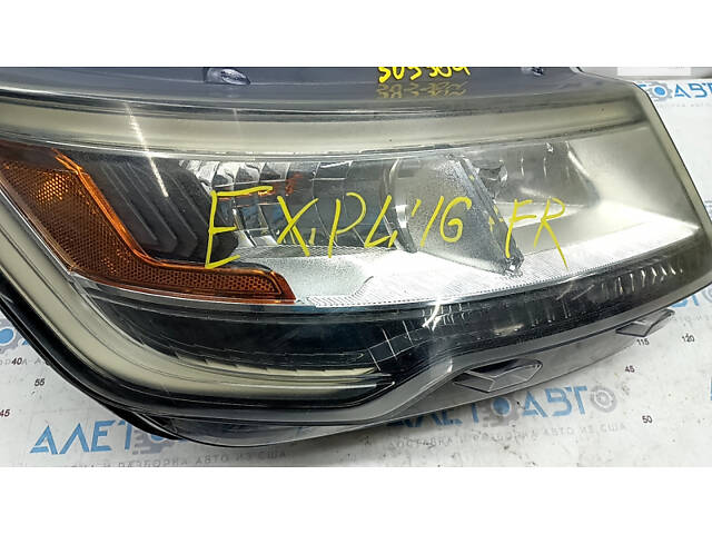 Фара передняя правая в сборе Ford Explorer 16-18 рест, галоген + LED, светлая, под полировку - Фото 8