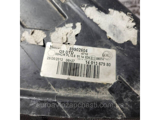 Фара правая FIAT SCUDO 2007- 1400455380, 1401367980, 1401368280, 6206L0, 89902604 - Фото 2