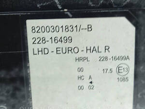 Фара права Renault Modus 2004-2007 , 8200301831
