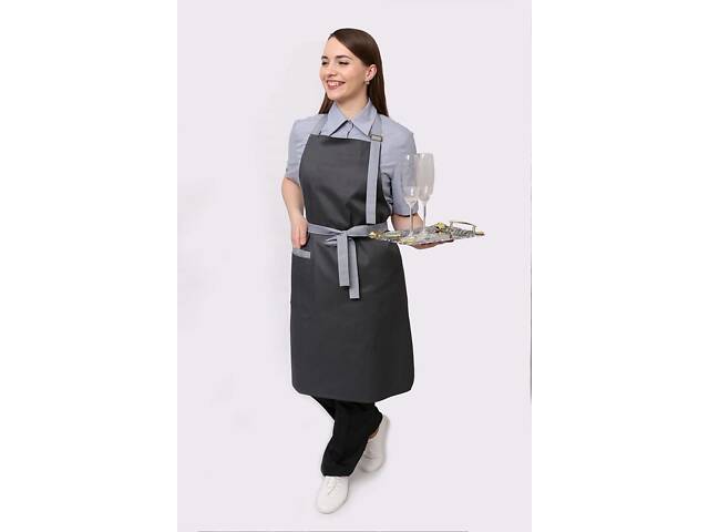 Фартук для официантов и барменов Бариста р.52-58 саржа синий - Фото 4