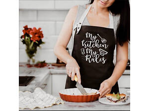 Фартук My Kitchen My Rules (Черный)