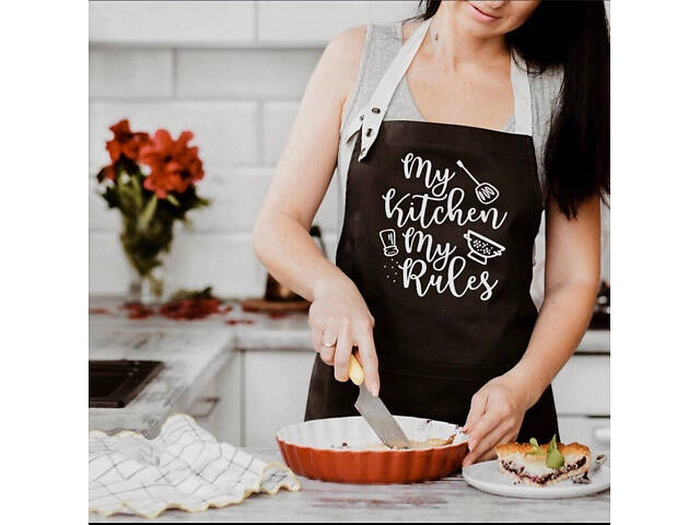 Фартук My Kitchen My Rules (Черный) - Фото 1