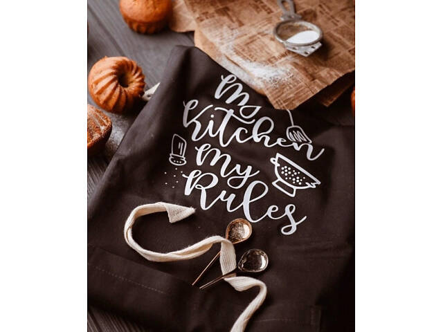 Фартук My Kitchen My Rules (Черный) - Фото 4
