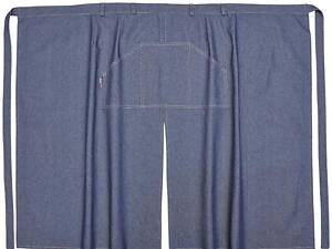 Фартук официанта на пояс длинный с разрезом Шеф-альп Джинс синий размер ШхВ 105x80 - Одежда для официантов и поваров