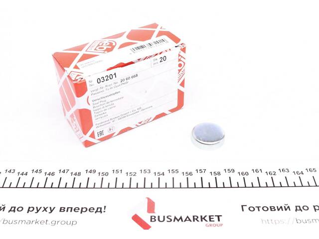 FEBI BILSTEIN 03201 Заглушка блоку циліндрів Audi 80/90/100 -95/ Opel Astra F/Omega A/B/Ve