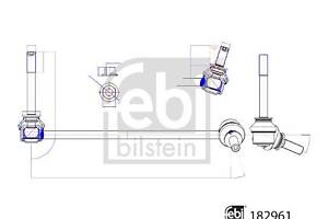 FEBI BILSTEIN 182961 Тяга стабилизатора (переднего) (R) BMW X5 (G05/F95)/X6 (G06/F96)/X7 (G07) 18- (L=280mm)