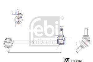 FEBI BILSTEIN 183041 Тяга стабілізатора (переднього) (R) MB Vito (W639) 11-14 (L=297mm)